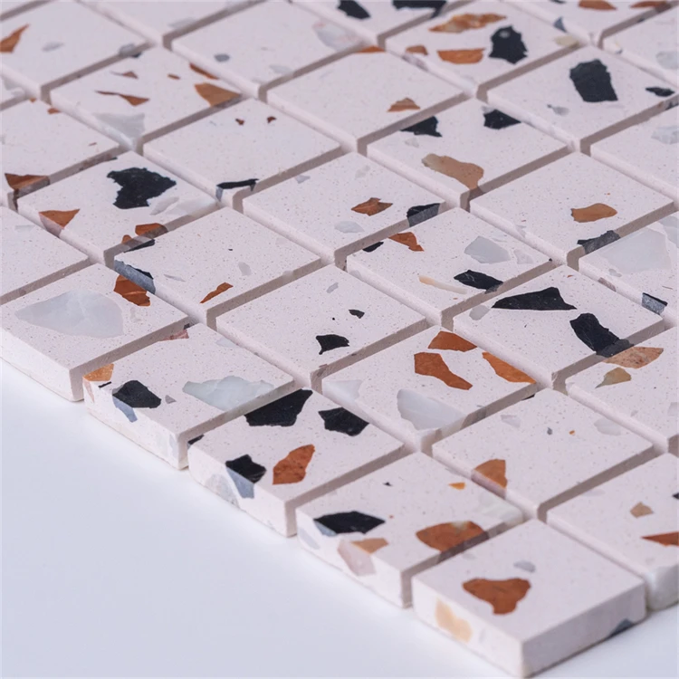 Color Customized Terrazzo Mosaic Pink White Black Grey Full Body Terrazzo for Home Decor and Project