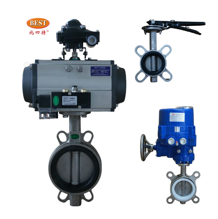 Valve supplier  Stainless Steel flanged wafer Type Soft Sealing Center Lined Flow Control Butterfly Valve