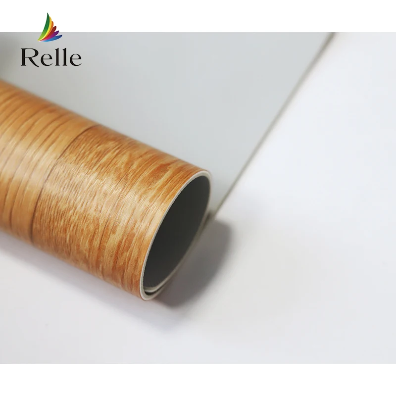 Relle non slip wood grain felt-back vinyl flooring roll pvc parquet flooring plastic manufacturing in guangzhou