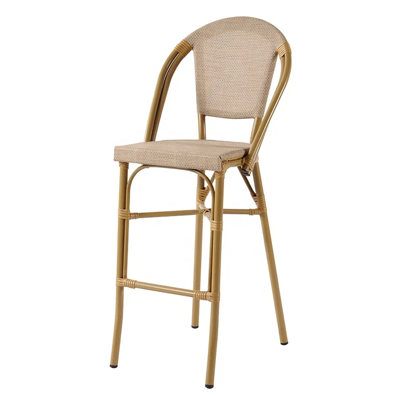 All Weather Cheap Stackable Rattan Patio Furniture Patio Outdoor Aluminum High Bar Wicker Chair