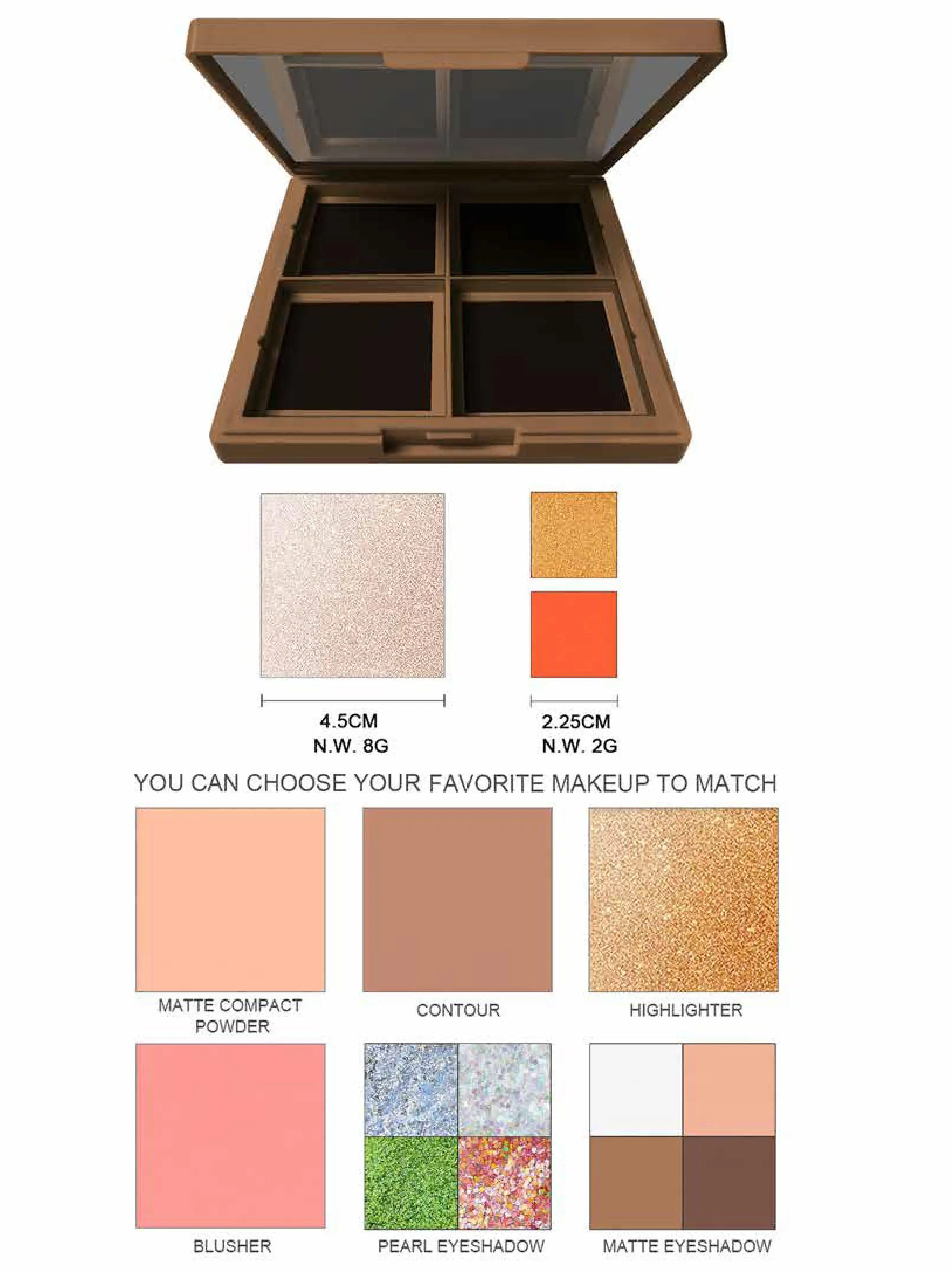 Hot Selling Diy Custom Palette Eyeshadow Multicolor Diy Matt Eyeshadow Diy Eyeshadow for Makeup Artist