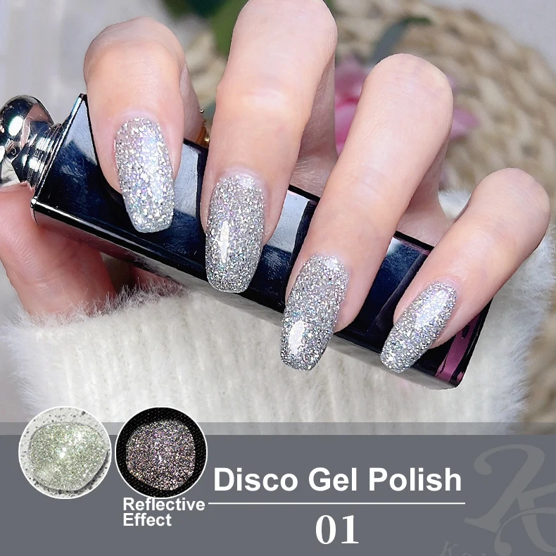 High Pigment Disco Nail Art Gel Dazzling Reflective Disco Uv Nail Gel Polish Painting Disco Gel Paint Nail Art