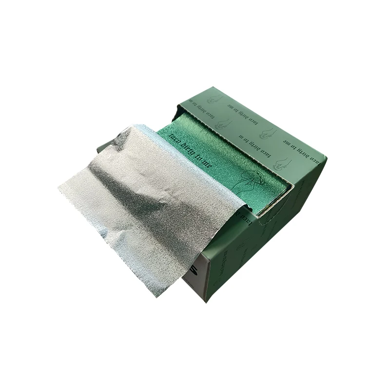 Custom Designed 500 Sheet Pre-Cut 127x279mm Hairdressing Pop-Up Aluminum Foil Embossed for Highlighting