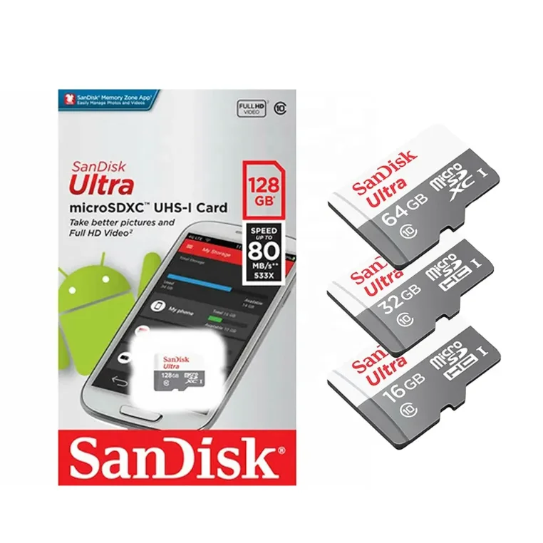 Оптовая продажа оригинальный San disk Ultra Tf Card A1 16gb 32gb 64gb 128gb 256gb карта памяти 100 mb/s Sd для всех камер