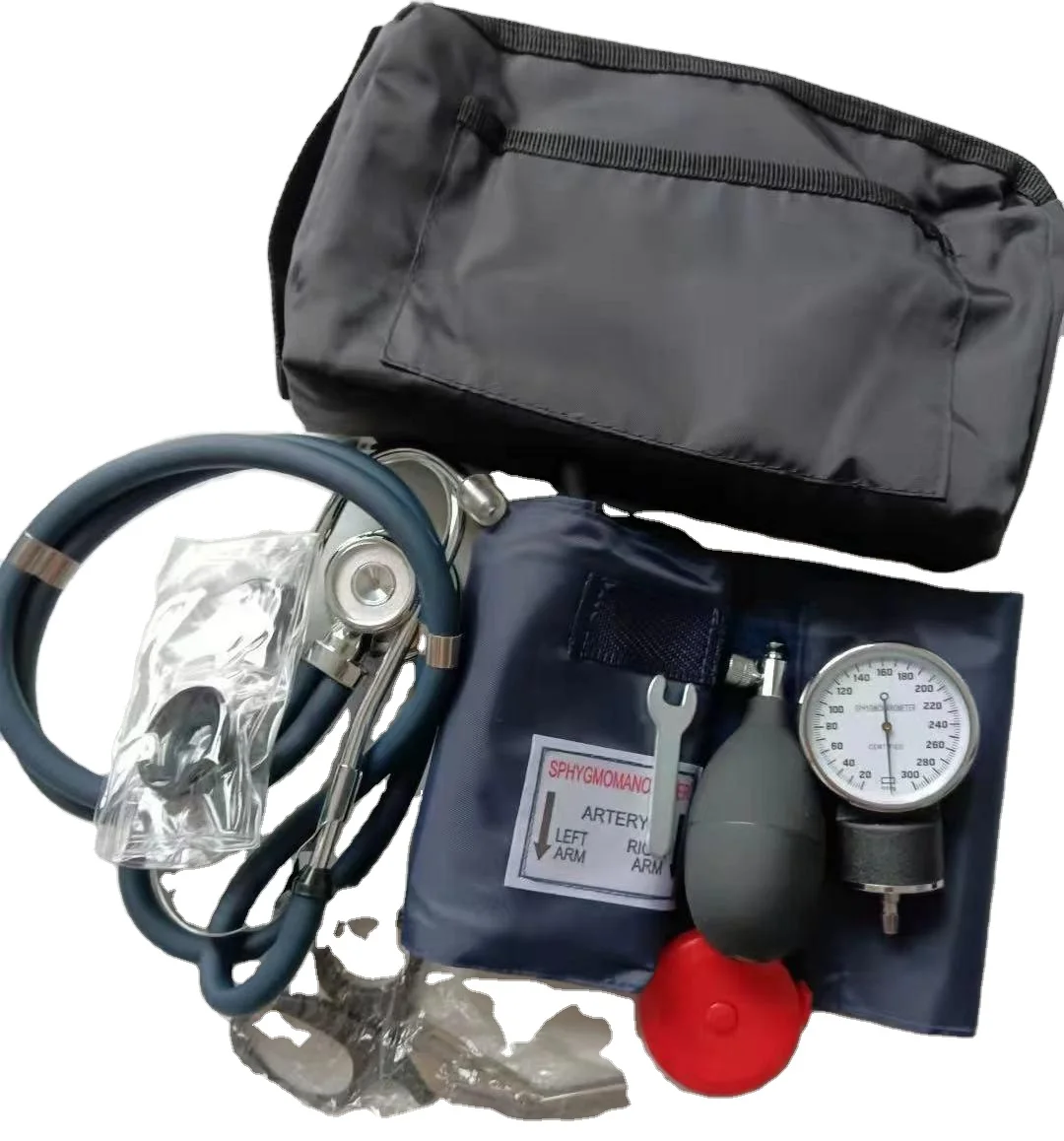 Aneroid Blood Pressure Monitor with Sprague Rappaport Type Stethoscope Adult Combo Kits CE Manual Sphygmomanometer 3 Years