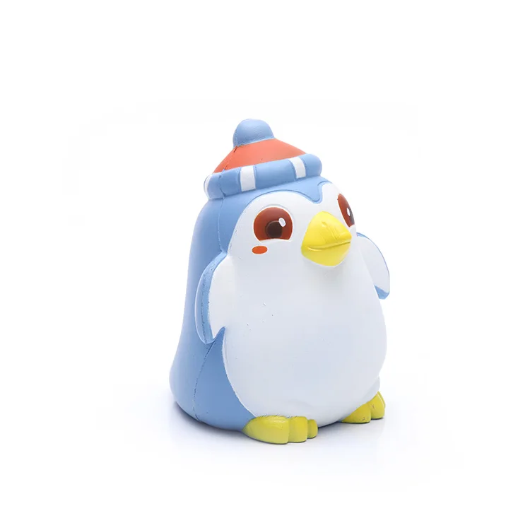 custom stress reliever super soft pu foam animal shaped cute penguin squeeze toys