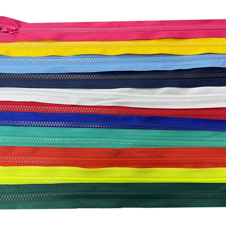 Custom Size 3# 5# Zipper Close End Plastic Zip For Bags Colorful Resin Zipper