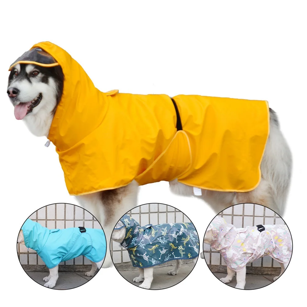 Wholesale New Pet Raincoats Reflective Edges Fluorescent Yellow Pet Cloaks Teddy Corgi Golden Retriever pet raincoats
