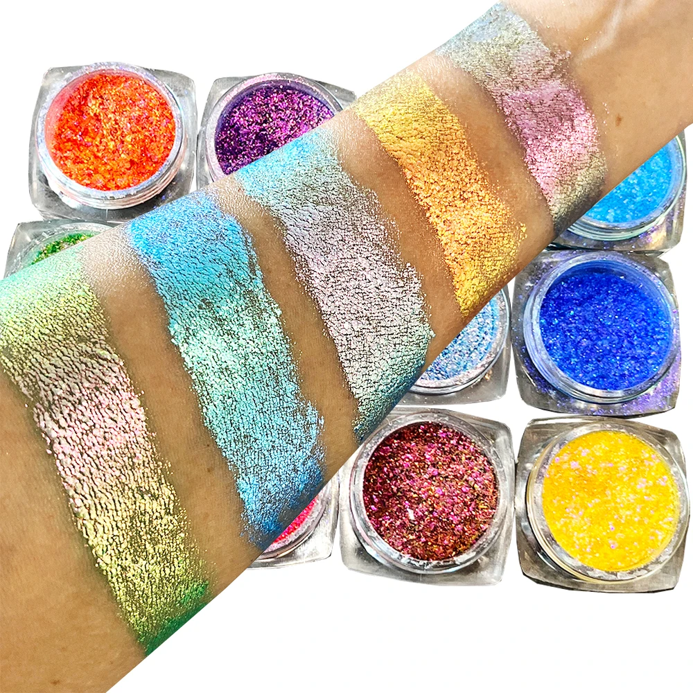 CTZ3 Jinrunli rainbow color FOUR TONE chameleon pigment eyeshadow chameleon effect shifting powder