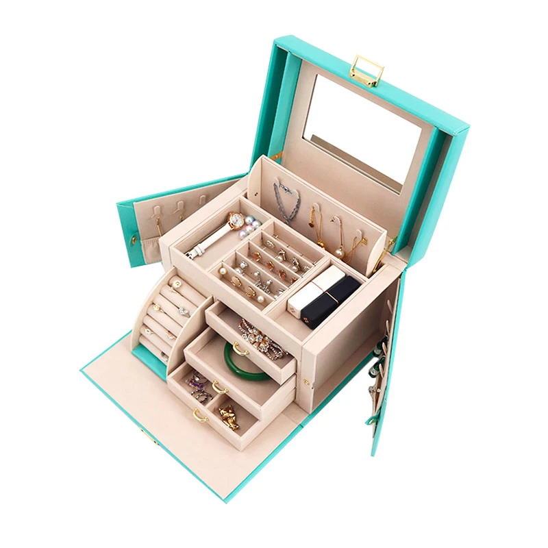 
Multifunctional Pink Makeup box Jewellery Organizer box Travel Jstorage case for ring earring necklace gift packaging Boxes 