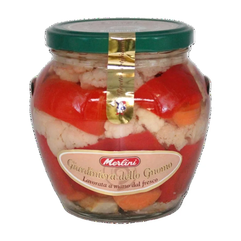 Canned Vegetables High Quality Italian Giardiniera Merlini Traditional Sweet And Sour Pickled Vegetables Mix 510 Gr