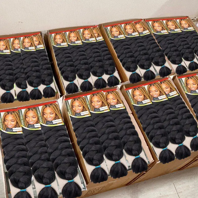 Free Sample Extension kanekalons for African Hair Expression 24in82in Ombre Jumbo Braid Pre Stretched Synthetic Braiding Hair