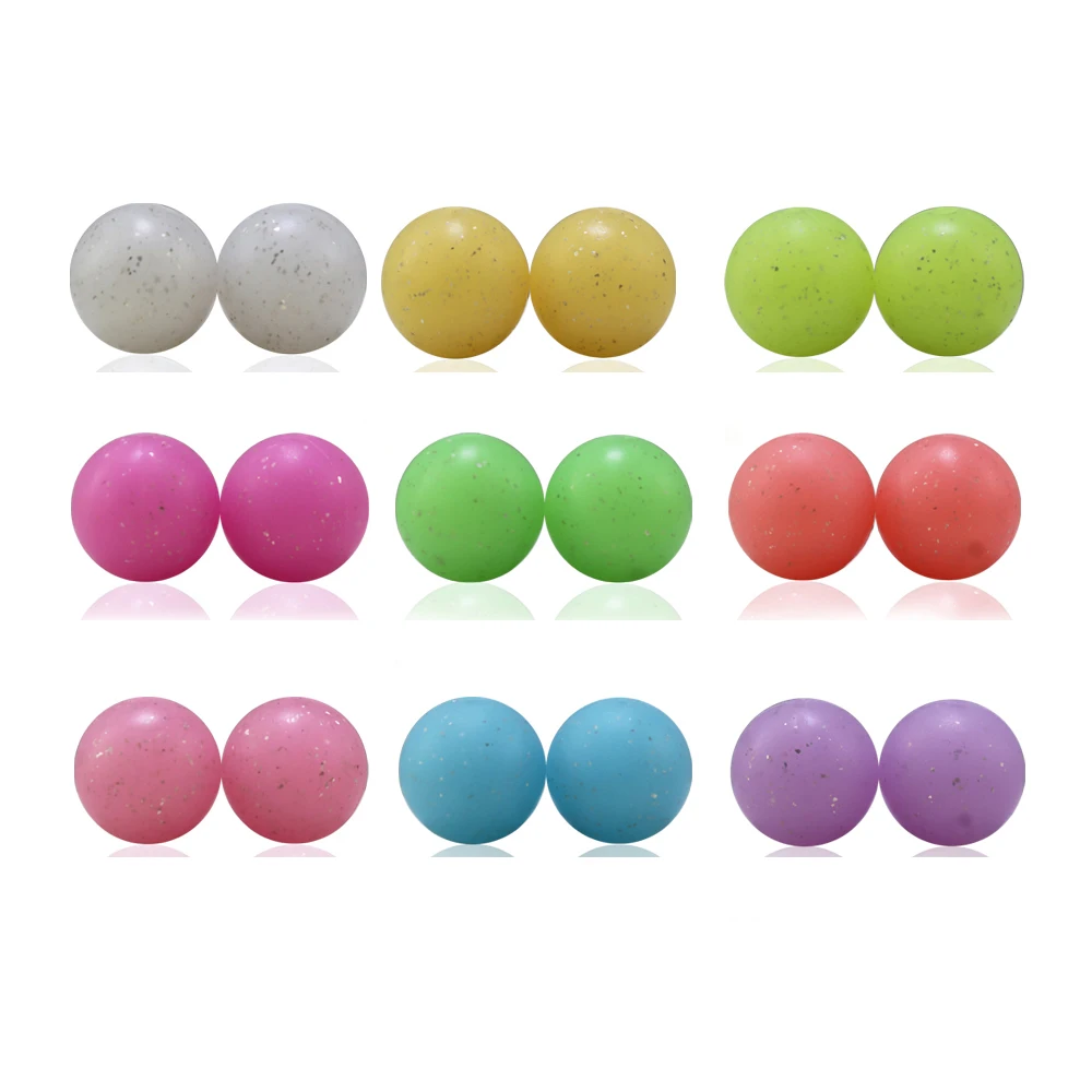 2024 New Custom Beads Glitter Glow In The Dark Fluorescent Silicon Round Beads For Pens Lanyard 15mm Silicone Beads Wholesale
