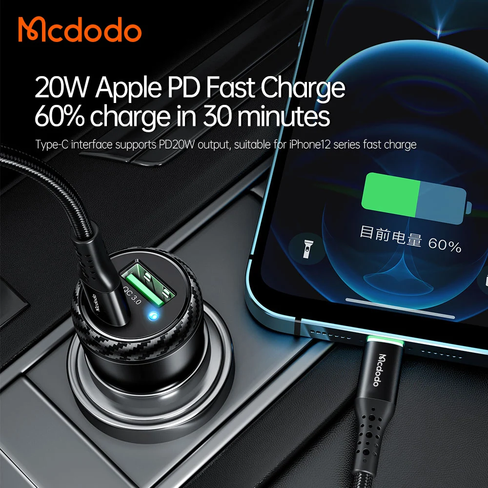 Exw Price Promotional Portable Car Fast Charger Qc3.0 Dual Aluminum Metal Car Charger 38W Simple Pd Fast Car Charger Fast