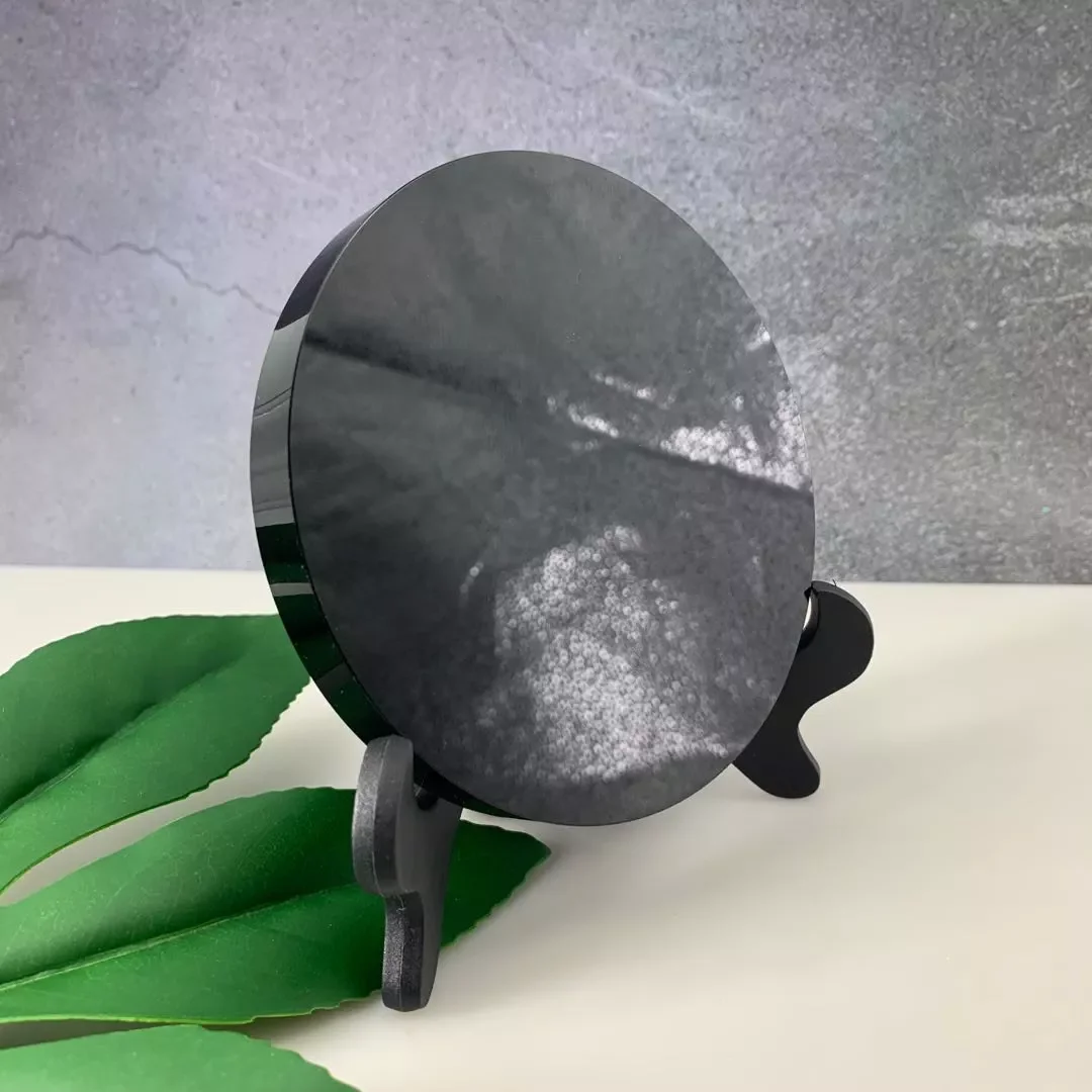 Crystal Polished Black Obsidian Mirror Quartz Fengshui Crystal Wholesale Natural Feng Shui Home Decoration