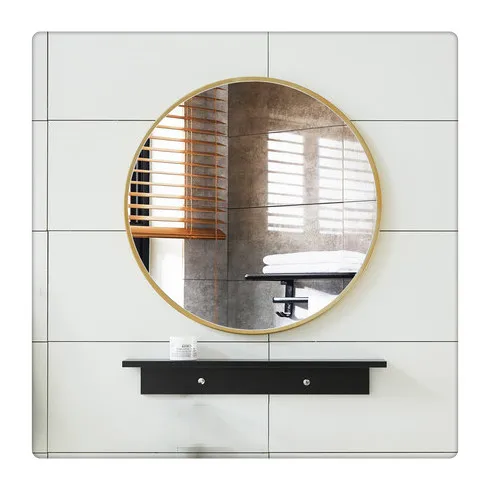 Wholesale luxury Home Decor big large Gold Round Shape circle Metal Frame Decorative bathroom Wall Mirror miroir espejo spiegel