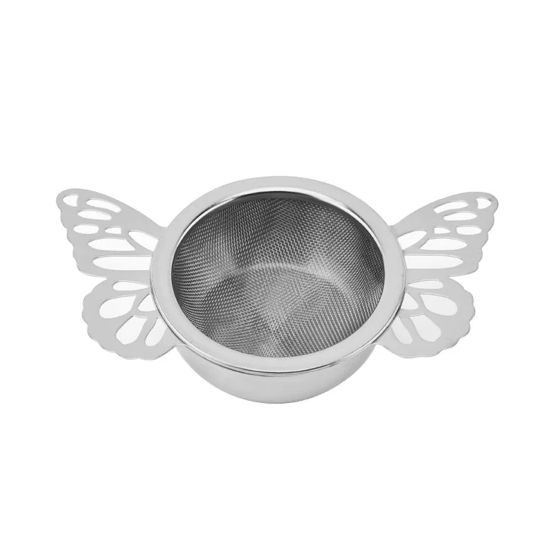 Stainless Steel Loose Leaf Tea Filter with Butterfly Handle with Drip Bowl for Loose Leaf Tea