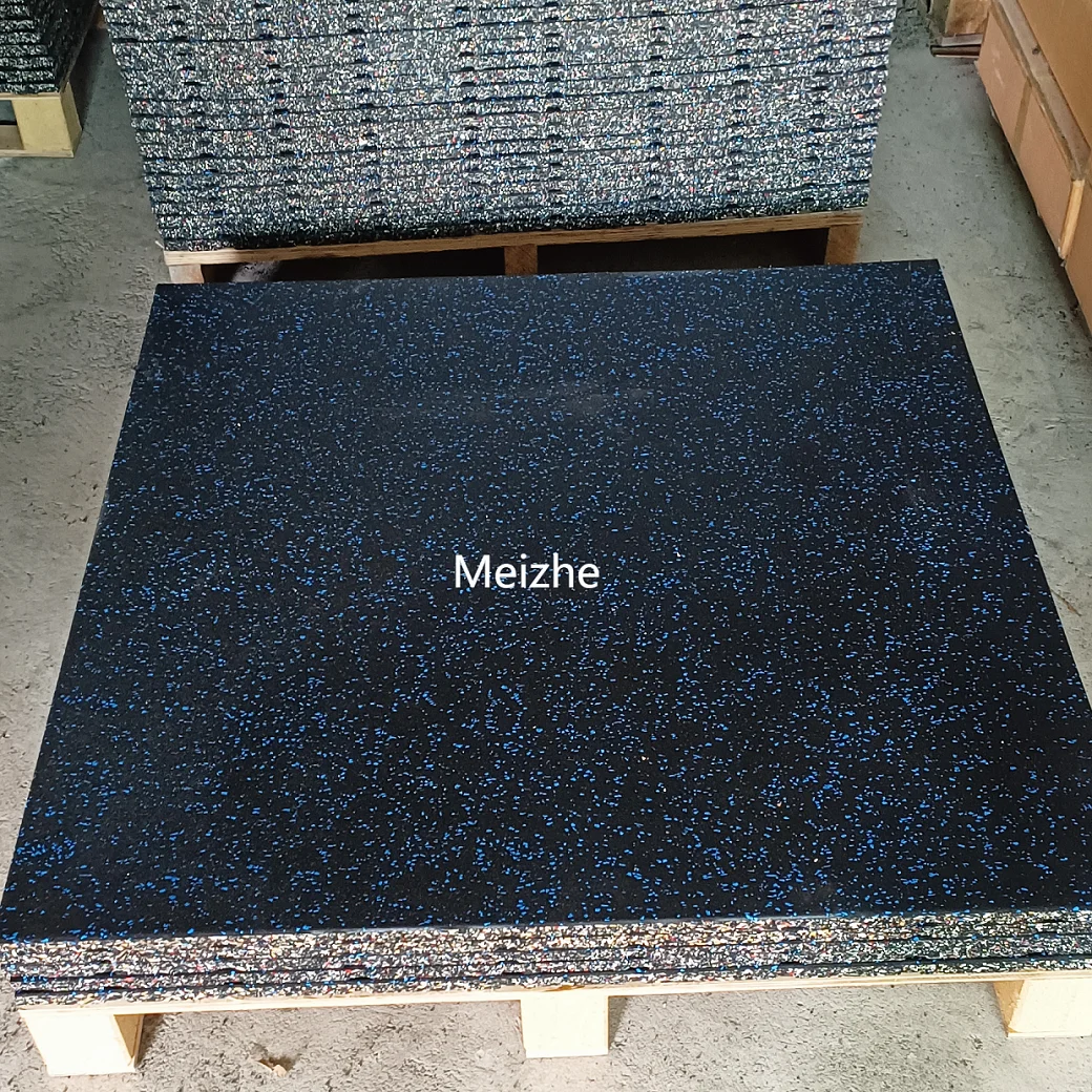 Shock Absorption Cross Rubber Floor Tiles 500x500 Natural Recycled EPDM Rubber Composite Gym Floor Mat For Weight Area