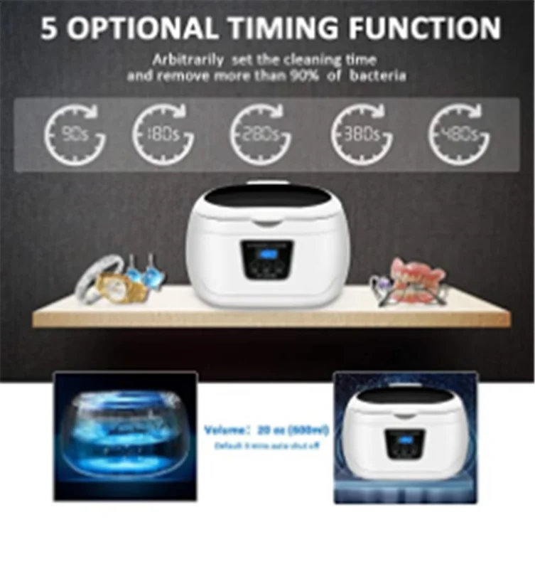 mini ultrasonic cleaner jewelry glasses circuit board cleaning machine intelligent control ultrasonic cleaner bath