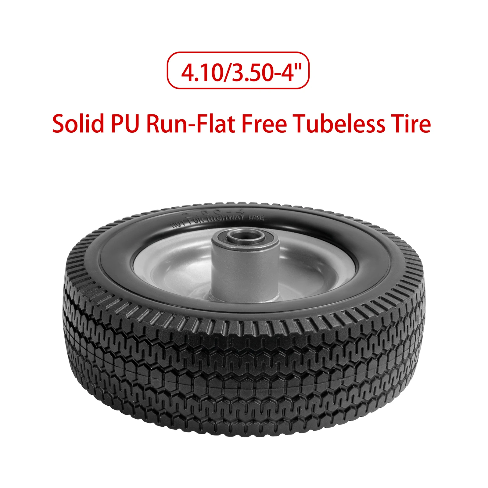 10 x 3.50-4in Solid tire PU Run-Flat Hand truck awn mower Tire rubber Wheel