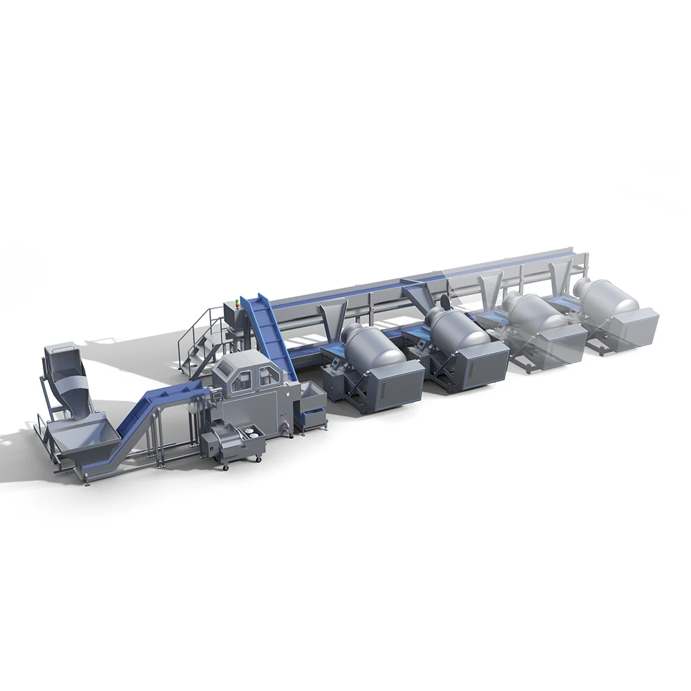 Large heavy full automatic electric vacuum meat tumblers production line machine