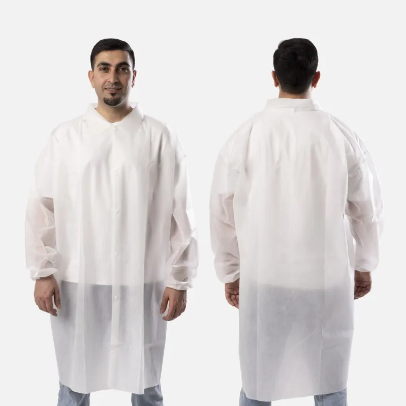 Disposable White Lab Coat Unisex Wholesale Labcoats against cross-contamination for Laboratory, Healthcare, Cleanrooms