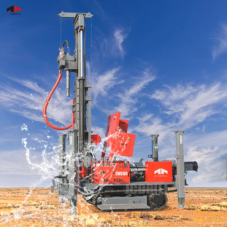 Hydraulic System Crawler Mounted Portable Drilling Machine For Water Well With Air Leg On Sale