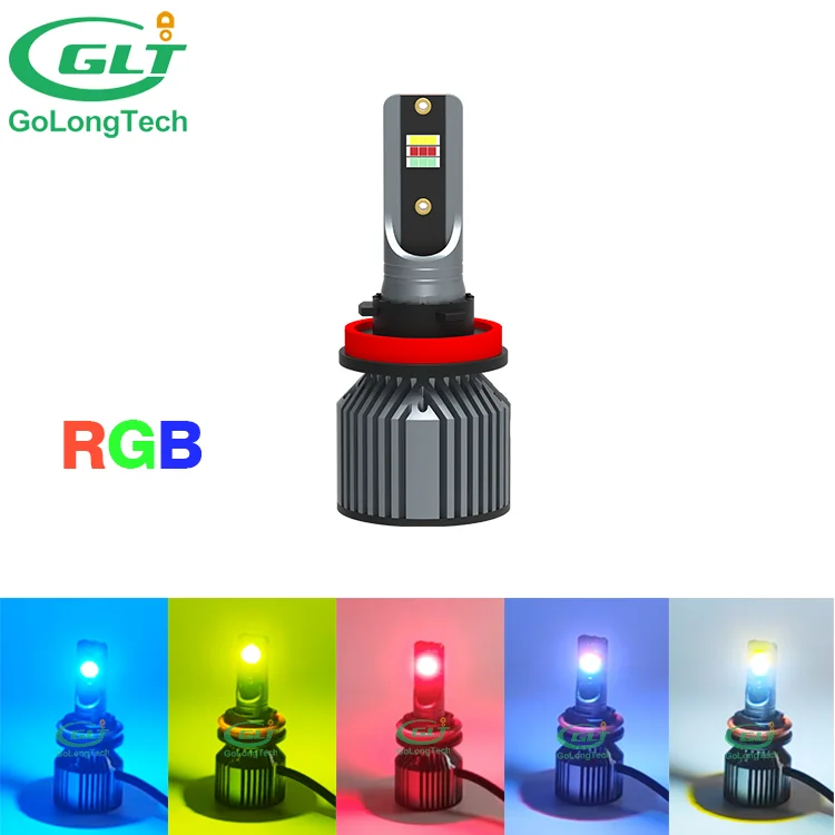 H11 H4 H7 LED Headlight Bulbs RGB 12000LM 80W LED Headlight,universal 24 Months,2 Years CE ROHS Music Control Colourful CN;GUA