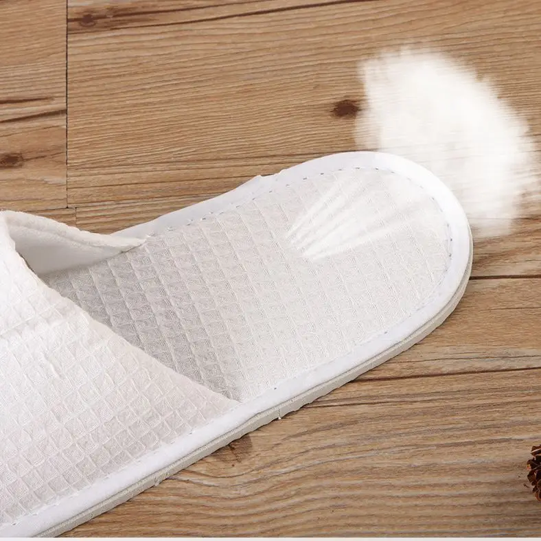 Cloth Closed Toe slippers hotel personalized waffle slipper pantuflas de hotel por mayor woman slipper for hotel