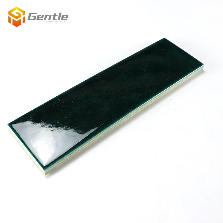 60x200mm high gloss ceramic wall tile for house decoration backsplash Dark green brick rectangle bathroom subway tiles
