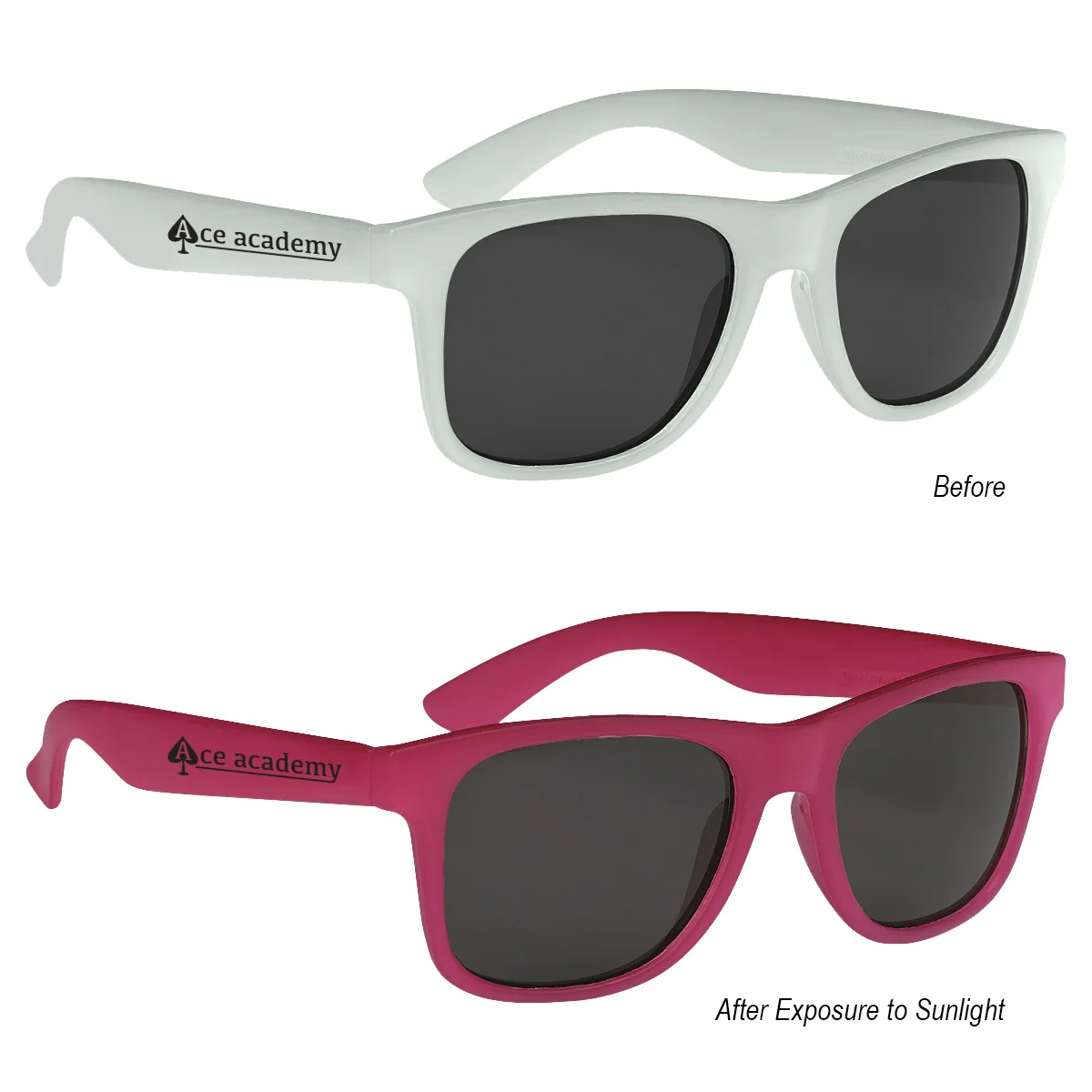 Color Changing Malibu Sunglasses comes with your logo