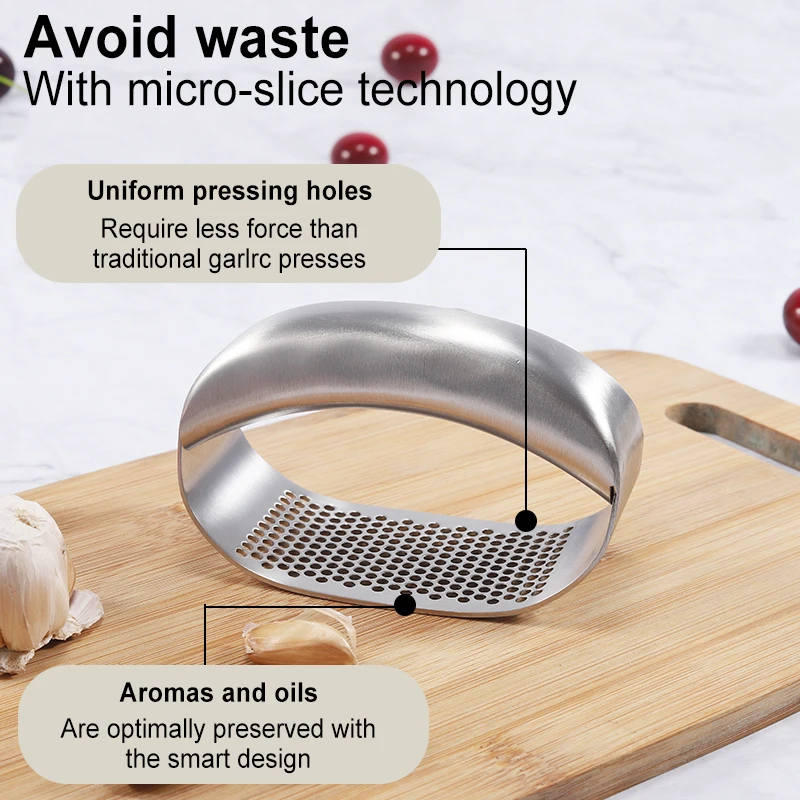 kitchen accessories wholesale stainless steel manual garlic press tool crusher garlic mincer