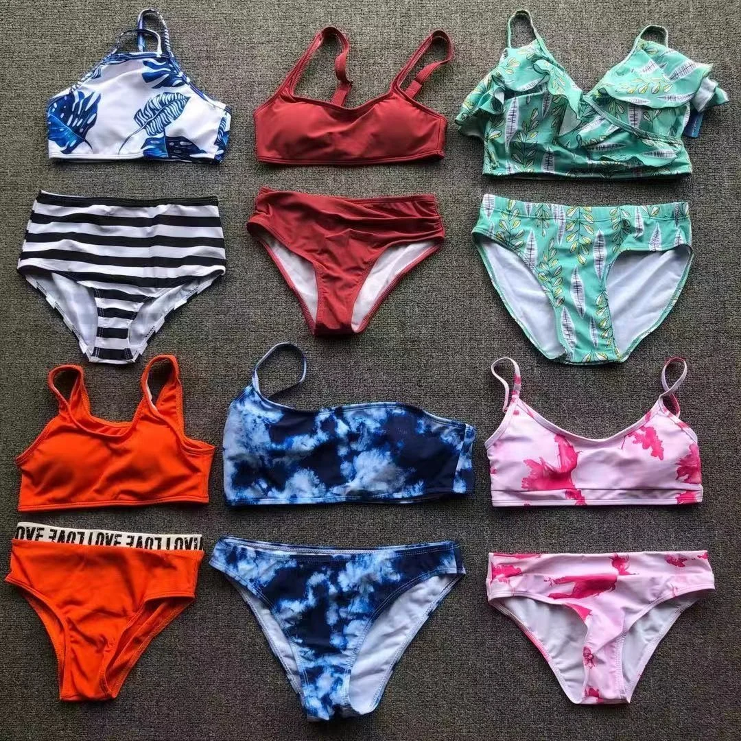 Wholesale Ready To ship Popular Color 2021 thailand Sexy 2 Pieces Swimwear Beachwear Thong Bikini