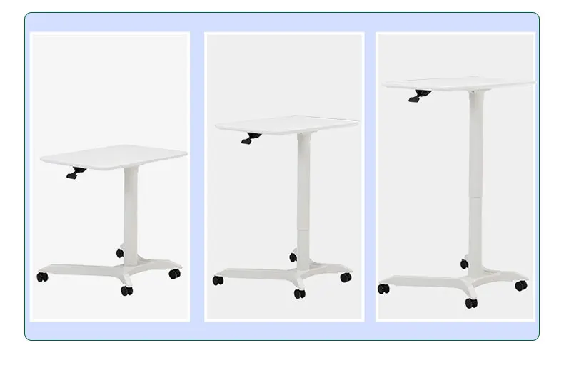 Ada Movable Gas Lift Height Adjustable Home Office Work Laptop Pneumatic Sit To Stand Standing Desk With Caster Wheels