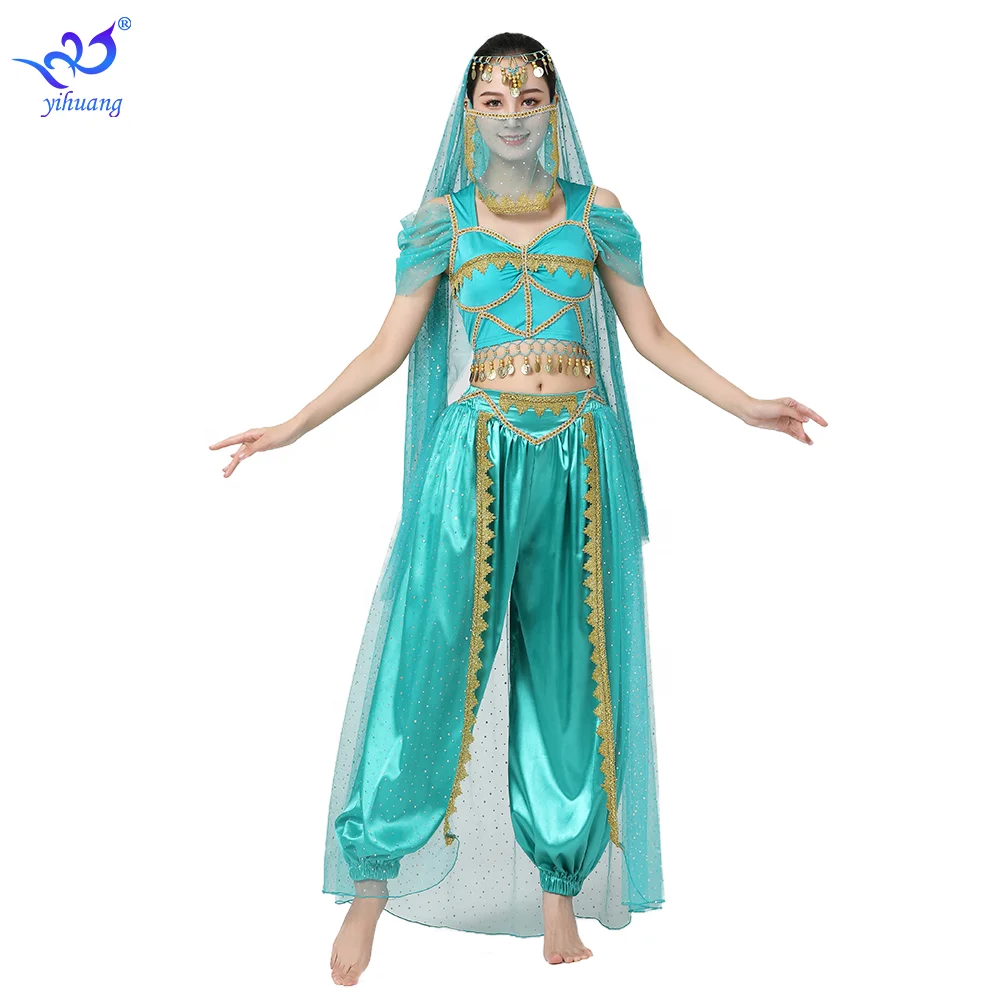 Women Halloween Party Performance Costume Cosplay Costume Adult aladdin jasmine princess belly dance costume