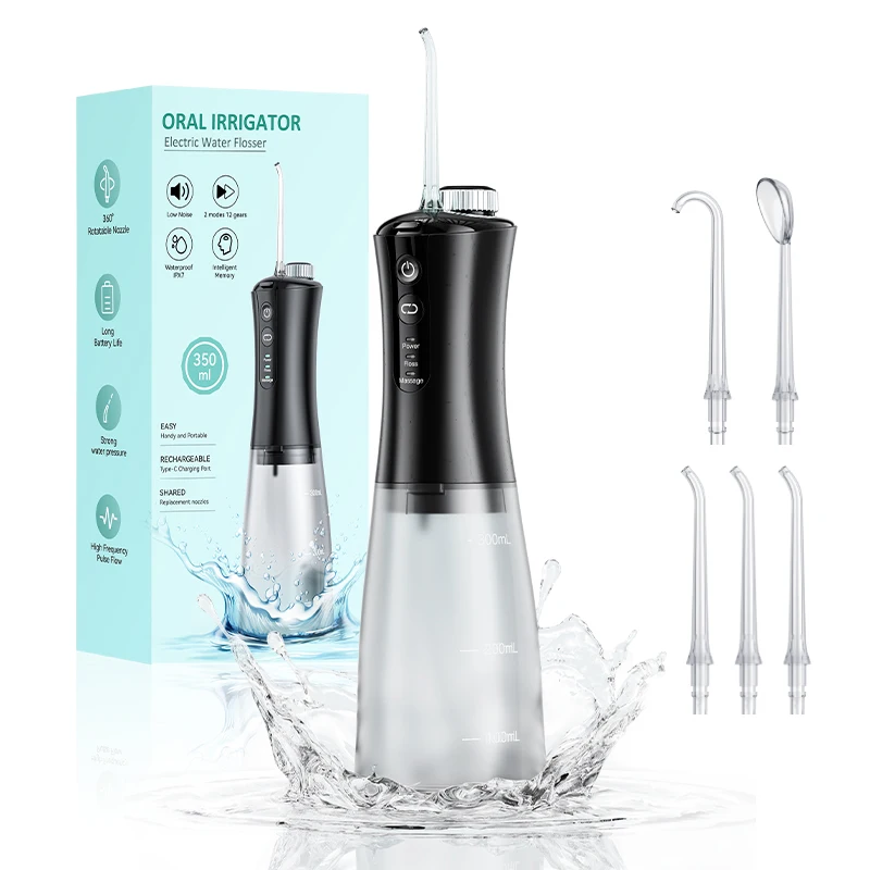 New C2SE Portable Electric Water Flosser 2 Mods 5 Nozzles Cordless Oral Irrigator Ready Stock Dental Floss Cleaner