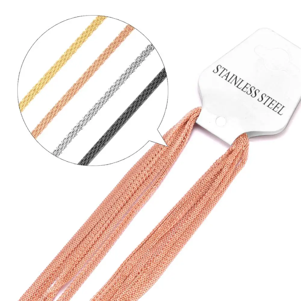 316L 2mm Gold Filled Stainless Steel Necklace Chain for Men and Women Stainless Steel Gold Chain Necklace