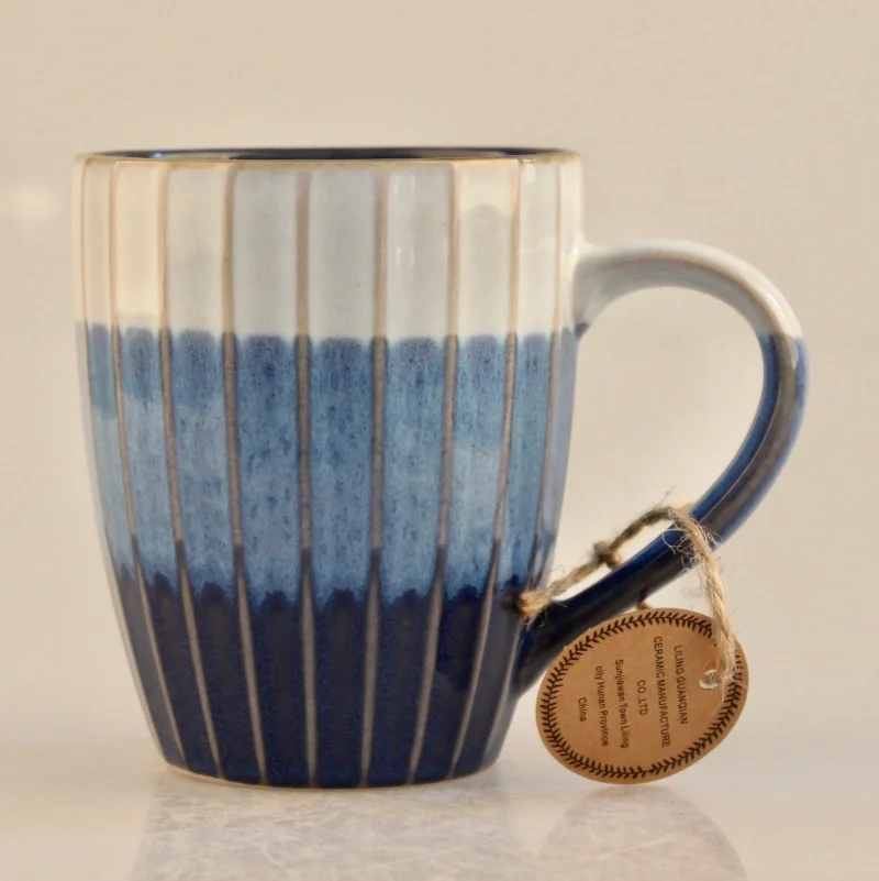 Top selling 13 oz reactive glazed ceramic coffee mug with double glazed