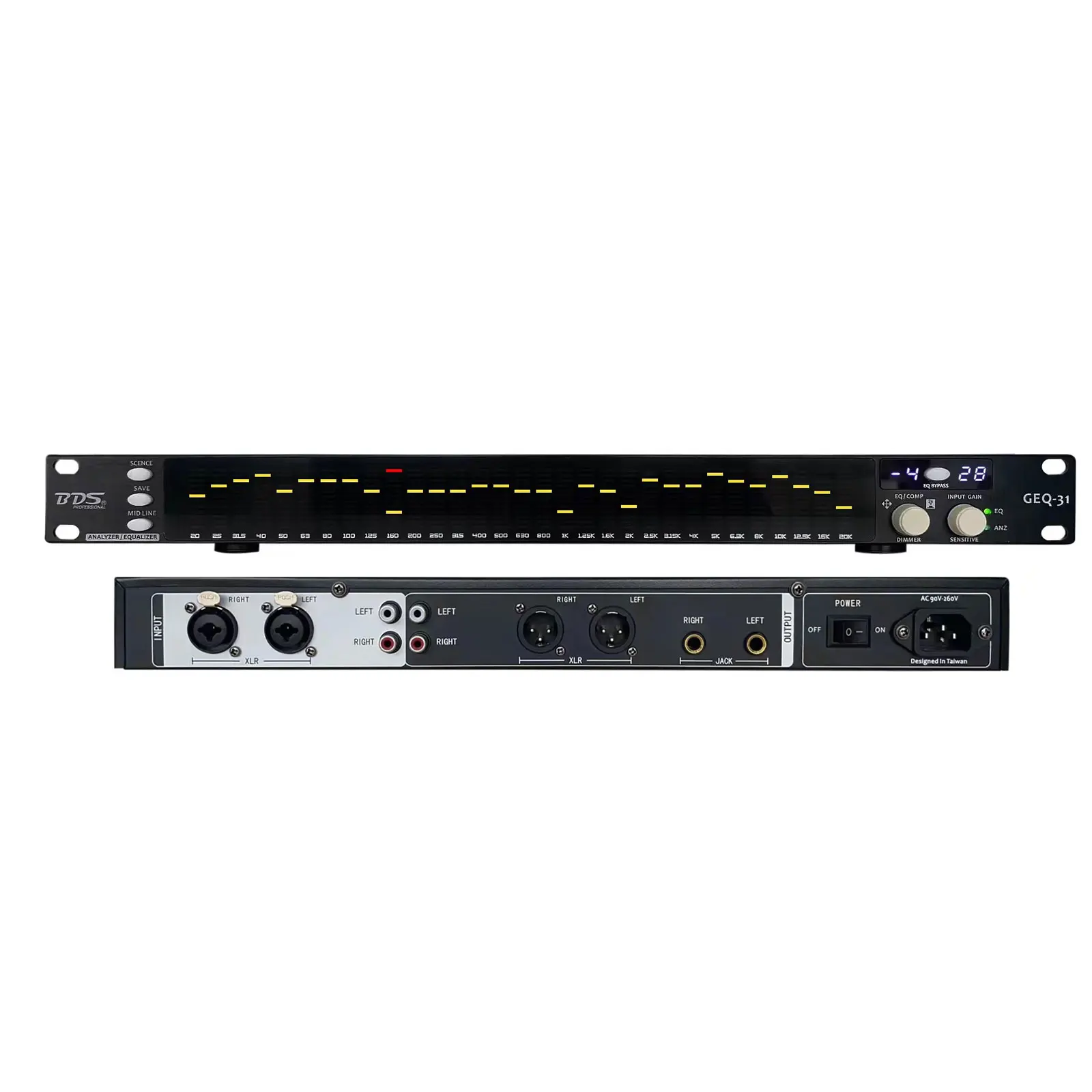 BDS GEQ-31Y Mono Digital Spectrum Analyzer with LED Display Audio Spectrum Indicator Amplifier