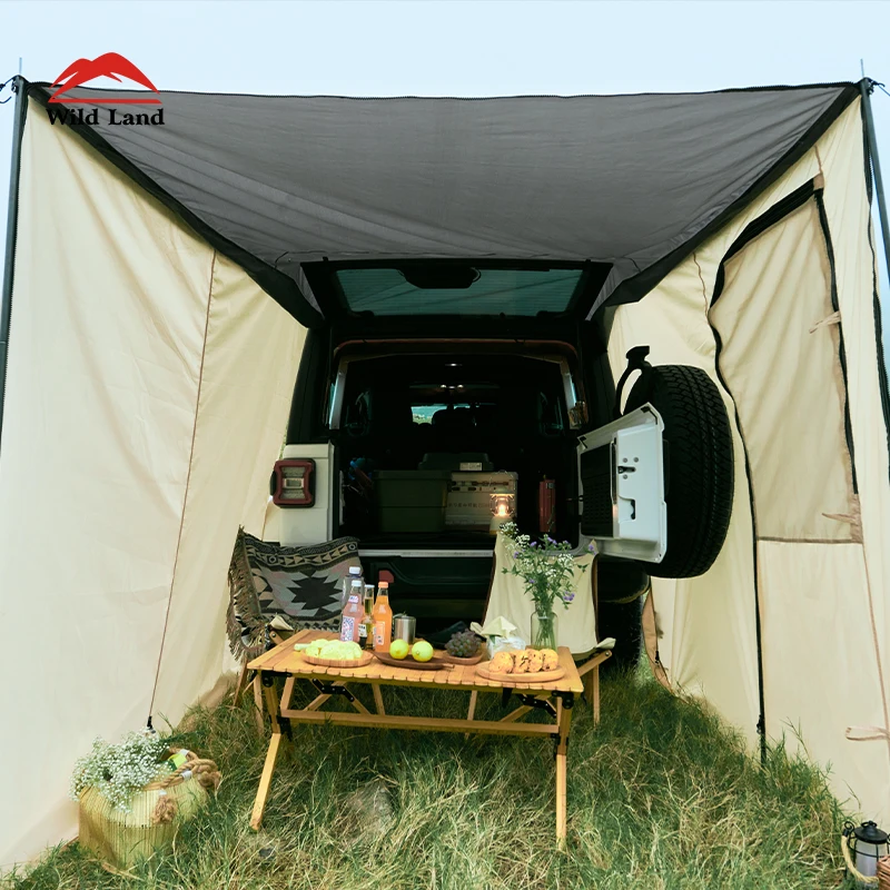 Wild Land Waterproof Camping Outdoor Foldable Touring Rear Extension Suv Trunk Tailgate Shade Awning Tail Shade Car Rear Tent
