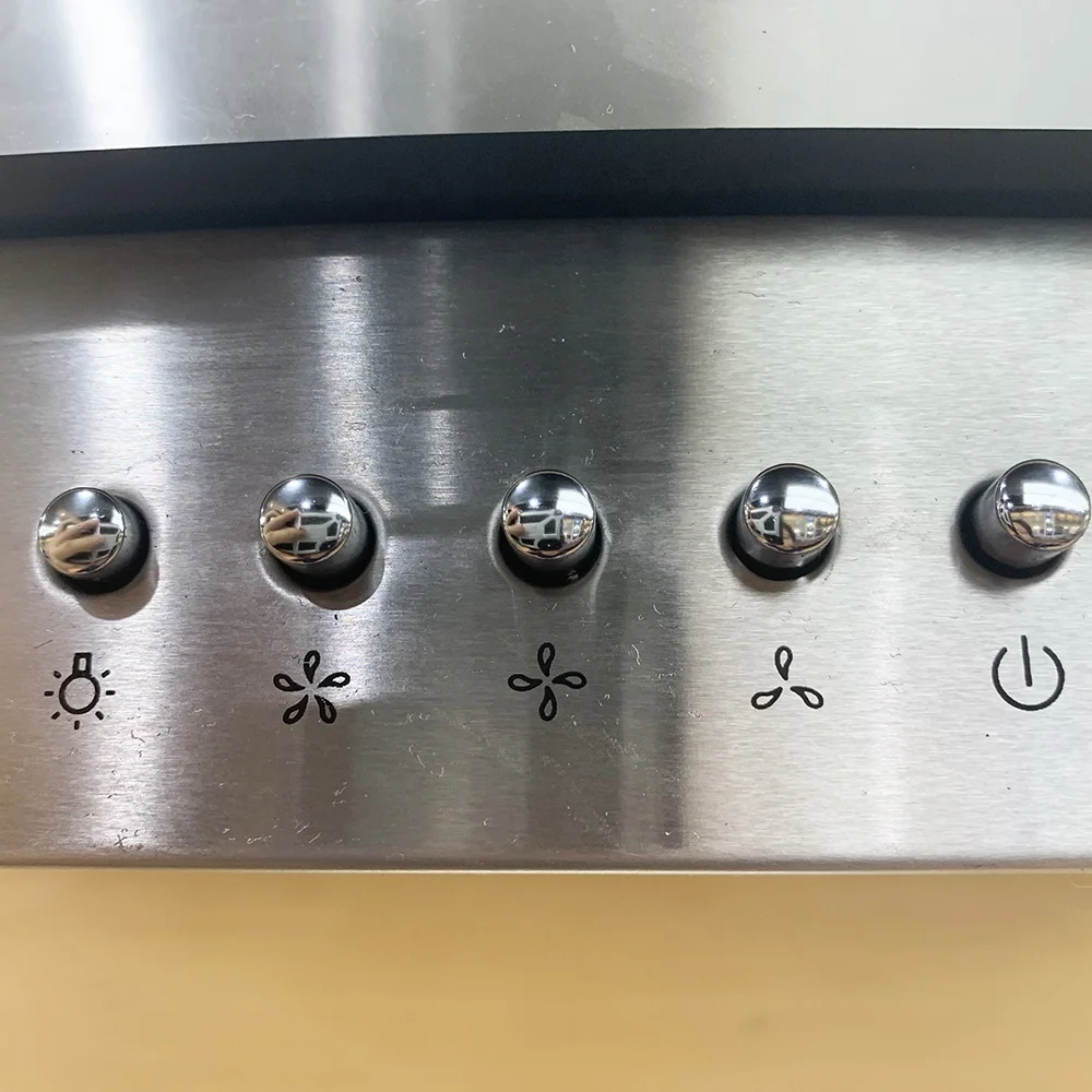 North America Middle End Market Super High Suction 3 Speed Touch Control 900mm Cone Filter Chimney Hood