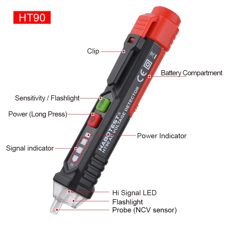 New Cheapest Habotest HT90 2m Drop Test AC Voltage Sensor Detector Pen with
