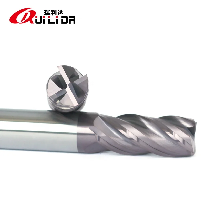 RLD HRC60 solide carbide end mill fresas cnc cutting tools with Variable helix & unequal flute spacing