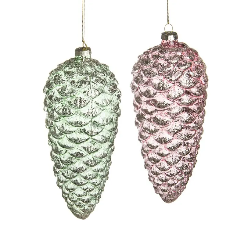 Merry Christmas Customized Ornament Christmas Glass Pinecone Ornaments Accessories For Xmas Tree