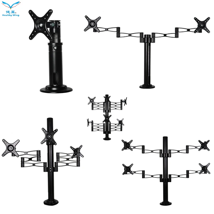 Vesa Vertical Dual Brazo Soporte Monitor 2 3 4 6 Triple Lcd Holding Monitor Stand Screen Mount Arm Holder