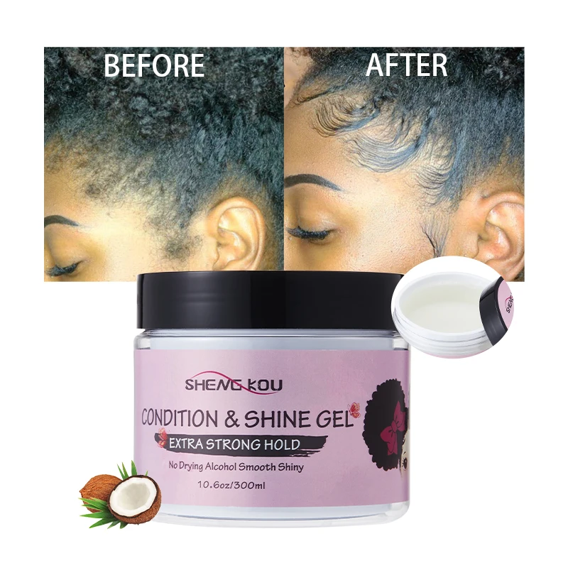 OEM/ODM Strong Hold Styling Wax Hair Edge Control Shine And Jam Hair Gel For Women