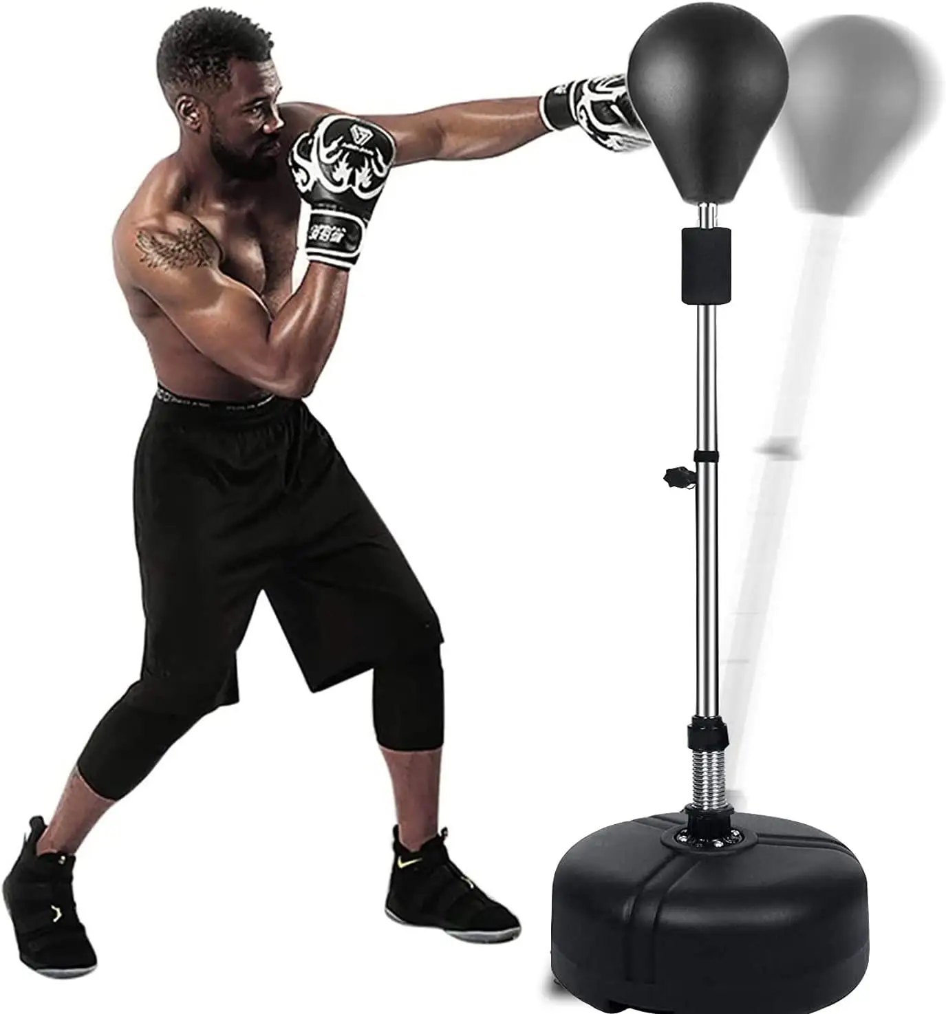Punching Bag with Stand, Reflex Boxing Bag ,Speed Punching Ball for Adults & Teens with 2 Hand Warps Training & Fitness for Home