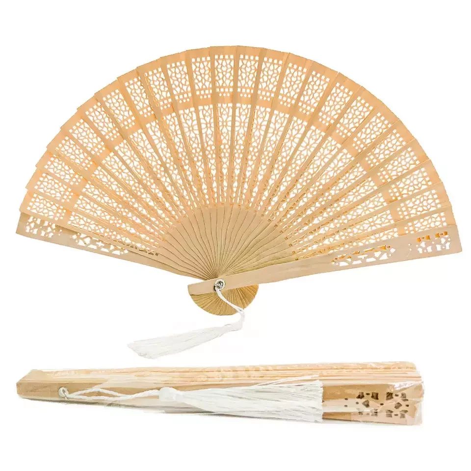 Chinese Japanese Wooden Fan Shank Classical Dance Fan High Quality Tassel Elegent Female Fan Home Decoration