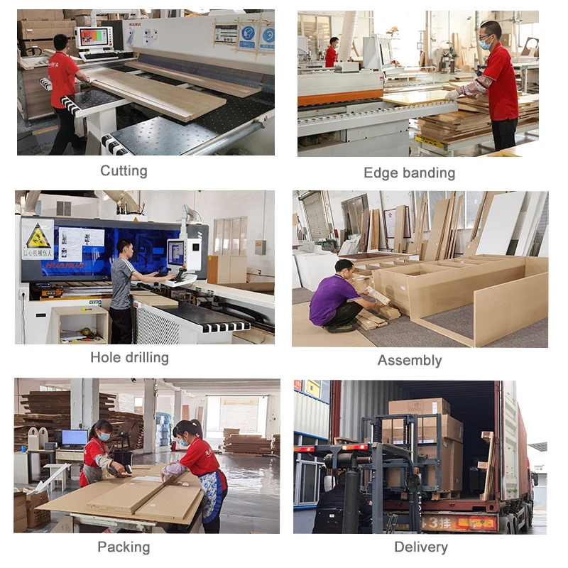 AIS Modern Minimalistic Style Designs Small Complete Custom Home Furniture L Shaped Melamine Unit Cabinets Kitchen With Sink