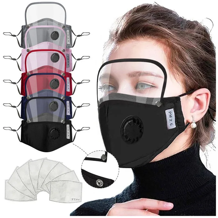 
Cheap Wholesale Custom Detachable Face Shield Mask Anti Pollution Dust - Proof Face Cover with Breathing Valve Cubrebocas 